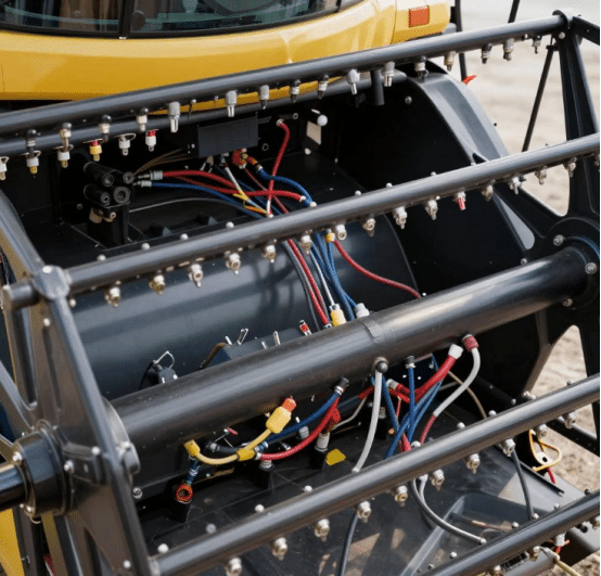 Tình trạng hệ thống dây điện của thiết bị nông nghiệp trên máy gặt đập liên hợp